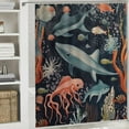thumbnail image 6 of Creowell  Shark Kids Fish Shower Curtain for Bathroom Decor Sea Creature Ocean Whale Funny Cartoon Underwater Blue Nature Turtle Art Printed Fabric Polyester Waterproof  60x72, 6 of 7