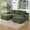 Green, variant on Muumblus L-Shaped Modular Sectional Sofa with Chaise, Boneless Deep Seat Cloud Couch, No Assembly Corduroy Sleeper Sofa for Living Room, Black（Left Facing Chaise）