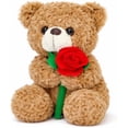 thumbnail image 3 of Guvpev 9" Teddy Bear Stuffed Animal, Hugging Rose, Super Soft  Romantic Teddy Bear Plush Toy, Valentine's Day, Mother's Day &  Graduation Gift, Brown, 3 of 7