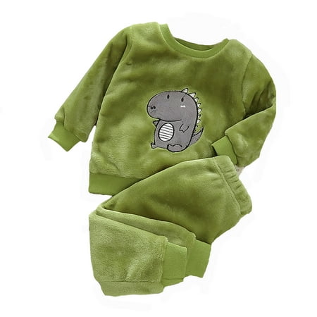 

Fall Outfits For Toddler Girls Pajamas Thickened Autumn And Winter Fuzzy Fleece Coral Velvet Homewear Outfit Set Toddler To Little Kid