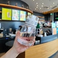 thumbnail image 6 of Hariumiu 400ml/14oz Water Bottle with Latch Bouncing Cover Good Sealing Leak-proof Anti-scald Heat Resistant Transparent Body Water Mug School Supply, 6 of 9