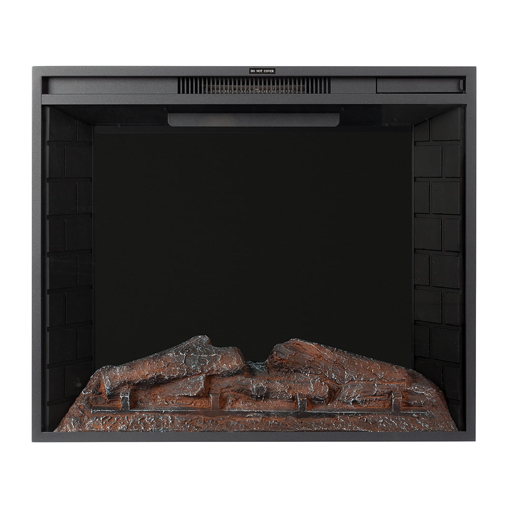 Kepooman 30" LED Recessed Electric Fireplace with 3 Top Light Colors & Remote Control & Adjustable Heating & Touch Screen, 1500W, Black