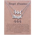 thumbnail image 1 of 2pcs Old English Angel & Number Necklace Numerology Jewelry For Women Plated Stainless Steel---Product code 50495, 1 of 1