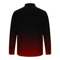 thumbnail image 4 of USNSM (S-5XL) Big and Tall Men's Casual Gradient Print Long Sleeve Shirt Lightweight Top Button Down Dressy Shirts with Pockets Red XXXL, 4 of 5