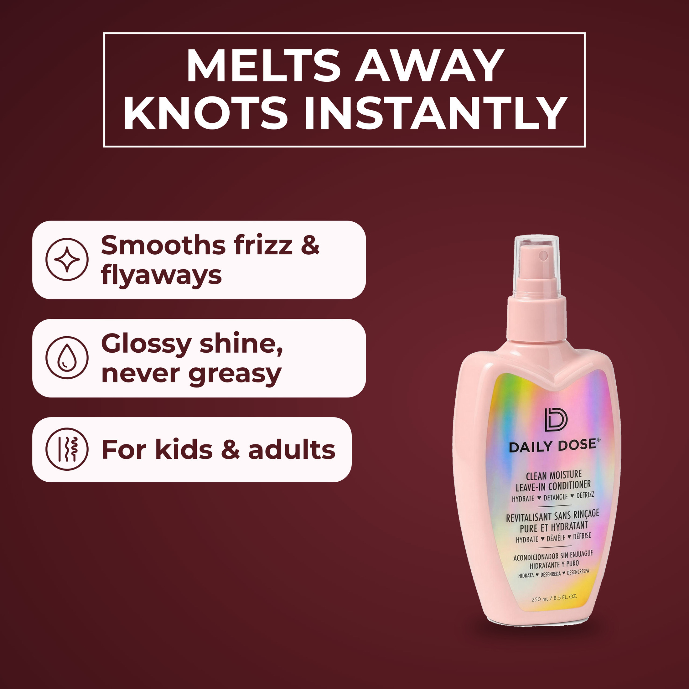 Daily Dose Award-Winning Clean Moisture Leave-In Conditioner Spray, 8.5 oz photo 2