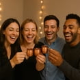 thumbnail image 3 of Authentic 100% Copper Mule Mug & Shot Glass Set – 12-Piece Hammered Copper Drinkware with Brass Handles – 4 Mugs + 4 Mini Shot Mugs + 4 Straws – Handcrafted Gift Set, 3 of 7