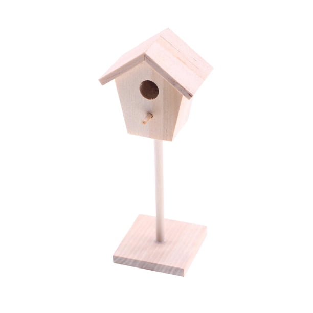 Casa de muñecas en miniatura 1:12, casa para pájaros, simulación de cabaña de pájaros, modelo de juguete para Mini jardín de hadas