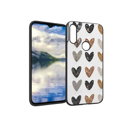 White-Boho-heart-aesthetic-4 phone case for Moto E 2020 for Women Men Gifts,Soft silicone Style Shockproof - White-Boho-heart-aesthetic-4 Case for Moto E 2020