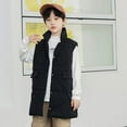 thumbnail image 4 of LYMAYTER 7-14 Years Boys Girls Winter down Vest Youth Puffer Mid-Length Warm Waistcoat for Kids Solid Color Sleeveless Jacket, 4 of 9