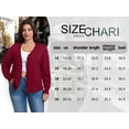 thumbnail image 5 of Cueply Plus Size Cardigan for Women Open Front Button V-Neck Long Sleeve Ribbed Wave Edges Lightweight Sweaters, 5 of 9