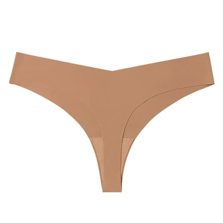 Icvfdpl Panties For Women Low Waisted Ice Silk Seamless T Shaped Large Leisure Relaxed Fit Womens Underwear Briefs Khaki S