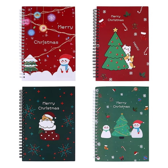 4 piezas cuaderno en espiral navideño