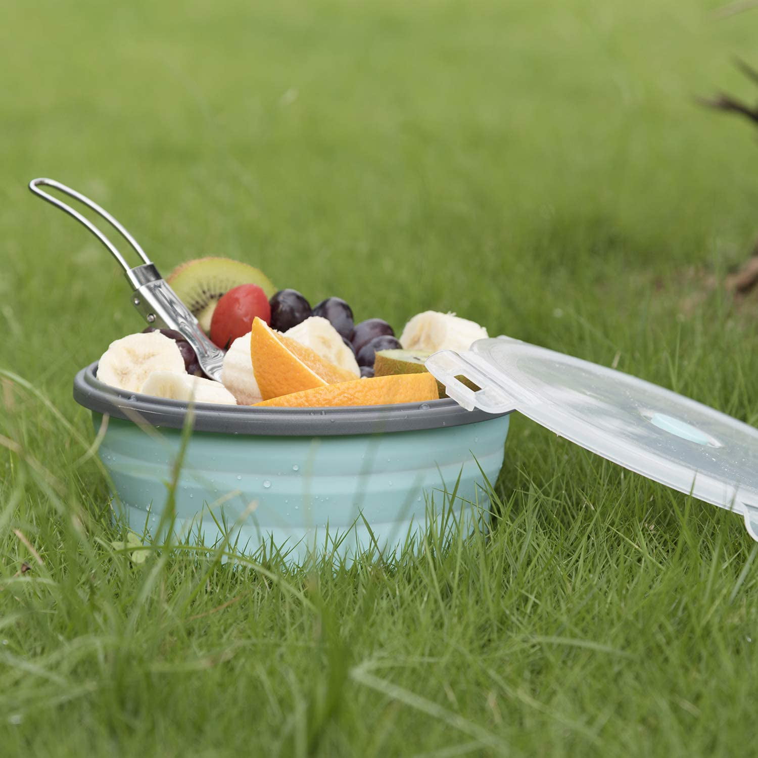 Silicone Folding Lunch Box Portable Folding Bowl Ice Cream Mould With Lid  Bowl Microwave Salad Vegetable And Fruit Lunch Box