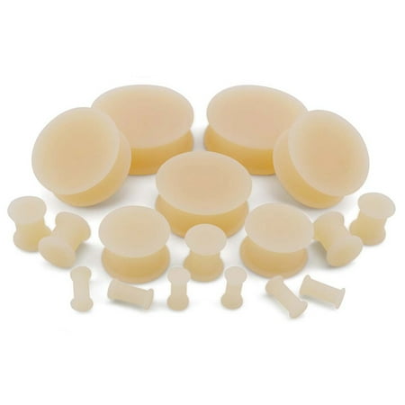 - 0 Gauge (0G - 8mm) Medium Skin Tone Silicone Plugs (2 Pieces)