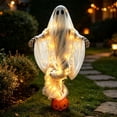 thumbnail image 6 of Luckky Swirling Ghost Pumpkin Yard Lamp,Lighted Spooky Ghost Statue with Warm Light,Waterproof Outdoor Ornament for Porch,Pathway,Lawn & Garden,Fall Autumn Halloween Party Decor, 6 of 6