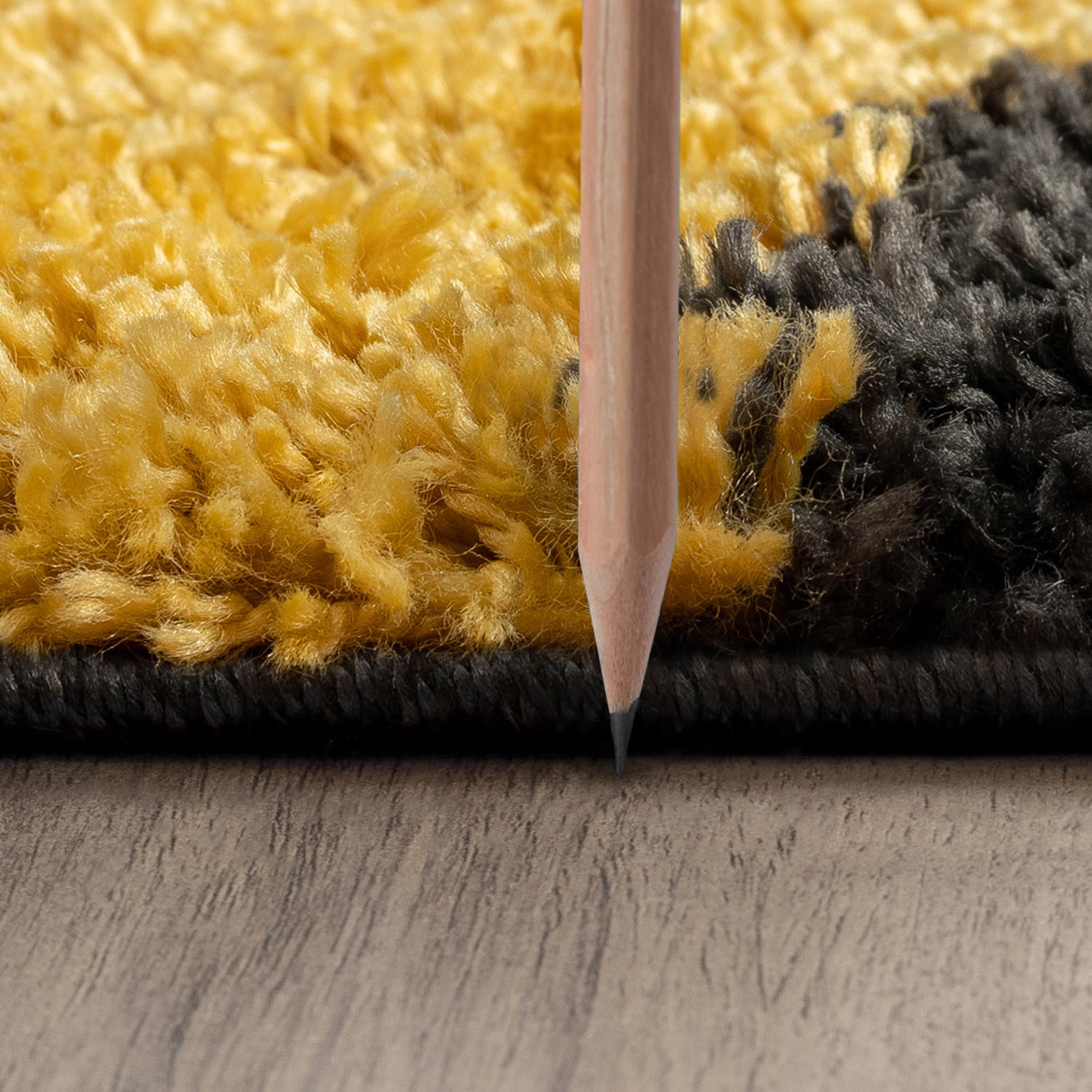 Contemporary 5x8 Area Rug Shag Thick (5'3'' x 7'3'') Abstract Dark Gray, Gold Living Room Easy to Clean