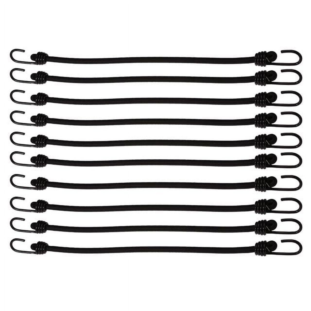 3/8" x 24" Black Bungee Cords (bundle of 10) - 9mm