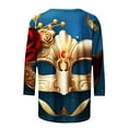 thumbnail image 5 of Outfmvch Chemises Mardi Gras pour Femmes, Manches 3/4 Hauts pour Femmes, Tenue Mardi Gras pour Femmes, Blouses pour Femmes, Hauts d'Entraînement pour Femmes, Tunique Graphique de Carnaval Manches 3/4 Col Rond Blouse Jaune 4TG, 5 of 5