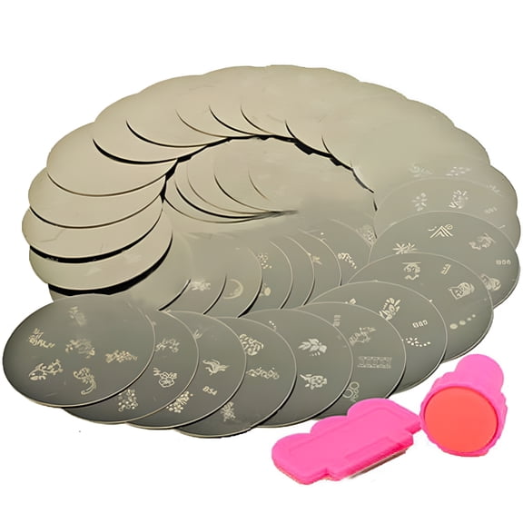 ACDANC 10x Nail Art Stamps Stamp Print Design Metal Plate Set With Stamper Transfer Kit