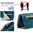 thumbnail image 6 of Case for iPhone 14 Pro Max,PU Leather Folio Flip Wallet Case with [RFID Blocking] Card Holster Kickstand Magnetic Closure Shockproof Phone Cover for iPhone 14 Pro Max 6.7 inch 2022 (Teal), 6 of 9