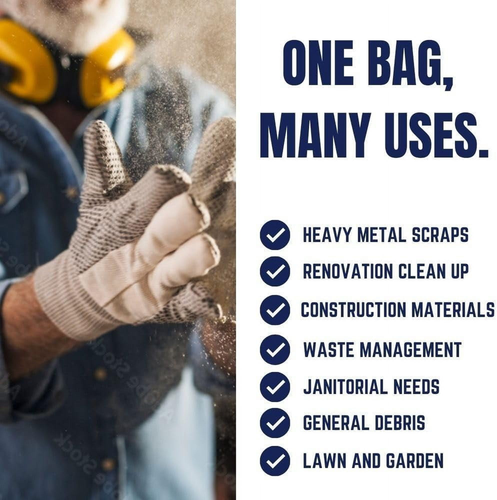 Plasticplace Contractor Trash Bags 42 Gallon │ 6.0 Mil │ Black Heavy Duty Garbage Bag │ 33” x 48” (25 Count)