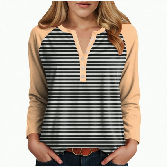 Godom Blouses for Women Fall Long Sleeves V Neck Tops Casual Knit Tunic Loose Fit T Shirt