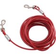 thumbnail image 4 of GFDYREE Double Head Bite Resistant Outdoor Camping Leash, Premium Steel Wire, Large Range Motion, Suitable for Small, Medium, Large Dogs, Made of Steel Wire, PVC, Ideal for (Red), 4 of 6