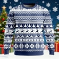 thumbnail image 2 of Christmas Sweatshirt for Men Cute Graphic Tops Ribbed Knit Sweatshirt Casual Soft Warm Pullover Winter Outdoor Activities Holiday Crewneck Long Sleeve Pullover Top Navy 3XL, 2 of 3