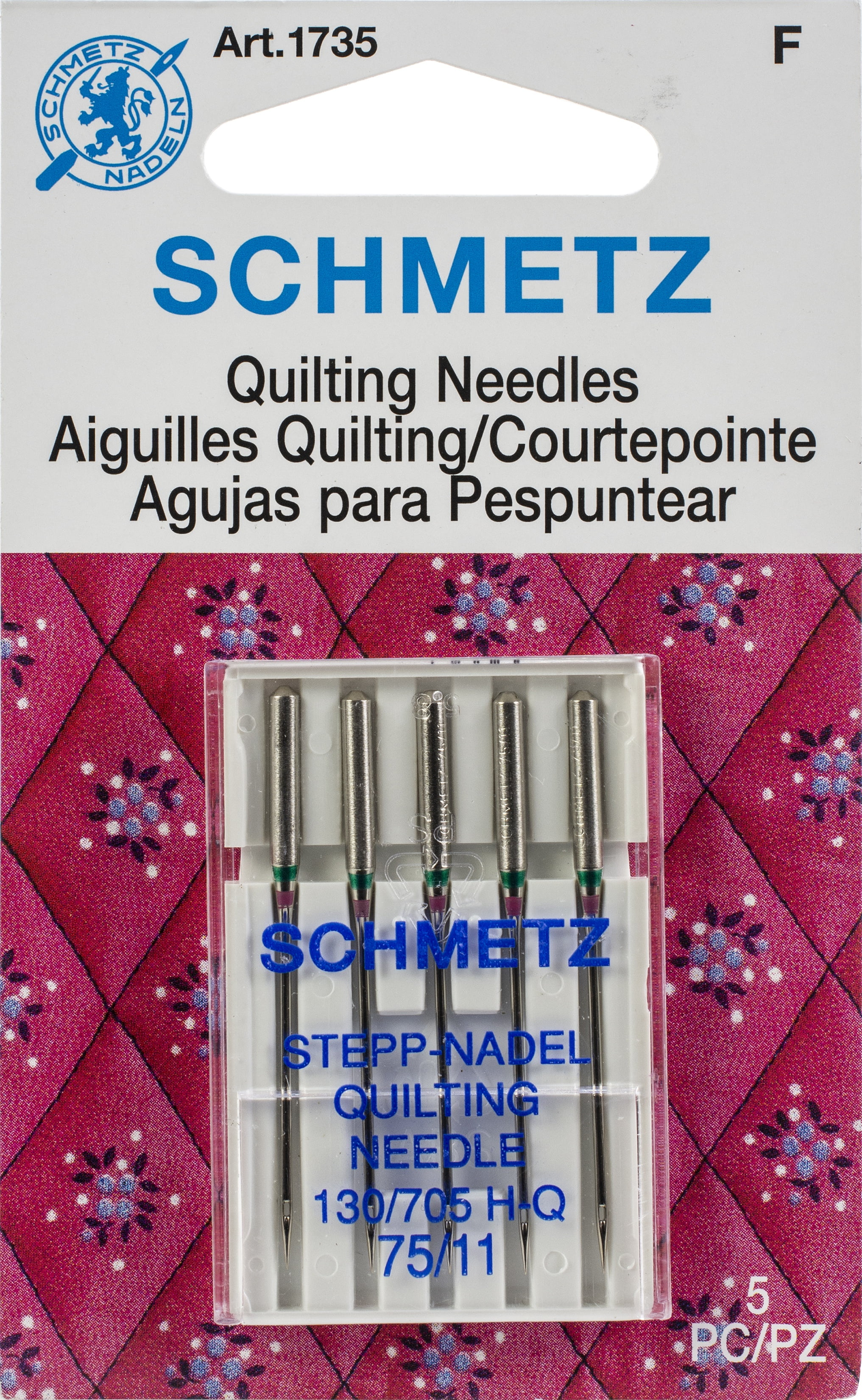 Schmetz Quilt Machine Needles Size 11/75 5 Count, Multipack Of 10