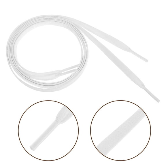 ibasenice Waxed Cotton Flat Shoelaces for Casual Shoes and Sneakers in White, Perfect for Sports and Everyday Use