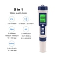 thumbnail image 2 of 5 in 1 TDS/EC/PH/Salinity/Temperature Meter Digital Water Quality Monitor Tester for Pools, Drinking Water, Aquariums ,Accurate - WHITE_PH EC TDS SALT TEMP, 2 of 7