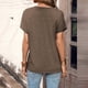thumbnail image 5 of Gibobby Camisetas Mujer Baratas Manga Corta Blusa informal manga corta con cuello redondo y botones color liso para mujer(Marrón,CH), 5 of 5