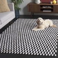 thumbnail image 3 of SAFAVIEH Studio Leather Naomi Geometric Area Rug, Ivory/Black, 8' x 10', 3 of 11