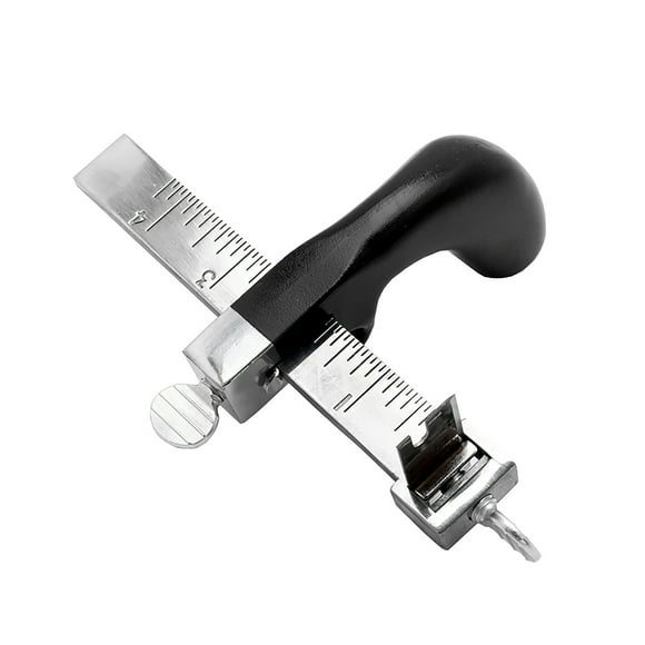 Leather Strap Cutter Hand Cutting Leather Tool Leather Strip Belt Cutter with Gauge Aluminium Handle