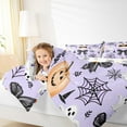 thumbnail image 3 of Manfei Cartoon Halloween Ghost Full Size Comforter Sets,Trick Or Treat Bedding Comforter Set,Black Bow Spider Webs Bedding Sets For Teens ,Microfiber Bedroom Decor Reversible,3 Pieces, 3 of 7