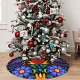 thumbnail image 5 of Yiaed Colorful Floral Print Christmas Tree Skirt , Tree SkirtsTree Mat for Christmas Winter Holiday Indoor Decorations-36", 5 of 7