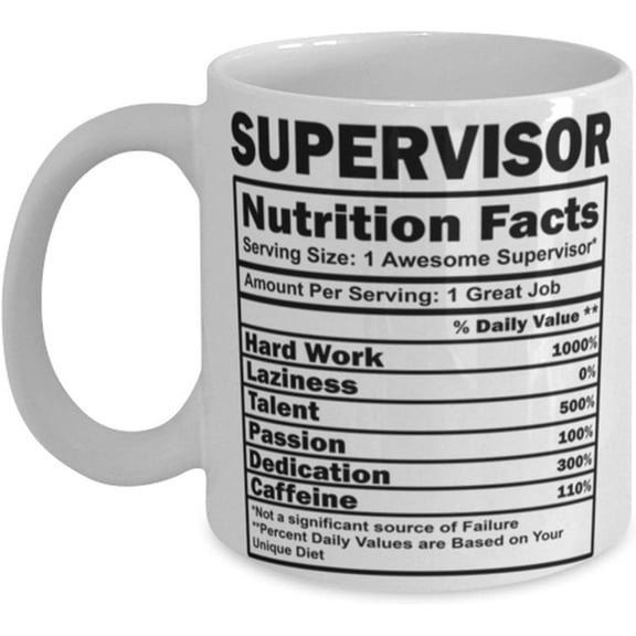Supervisor Mug Nutrition Facts Coffee Mug 11oz White 44486