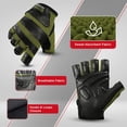 thumbnail image 5 of WYOX Weight Lifting Gloves Green XL, Gym Gloves for Men & Women, Padded Weight Lifting Gloves, Wrist Wrap Support, 5 of 10