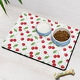 thumbnail image 2 of Dog Food Mat with Red and Pink Cherry Print, Absorbent Waterproof Pet Feeding Mat, Non-Slip, Quick Dry, Easy Clean Mat with Aesthetic Fruit Design for Cherry Lovers, 2 of 6