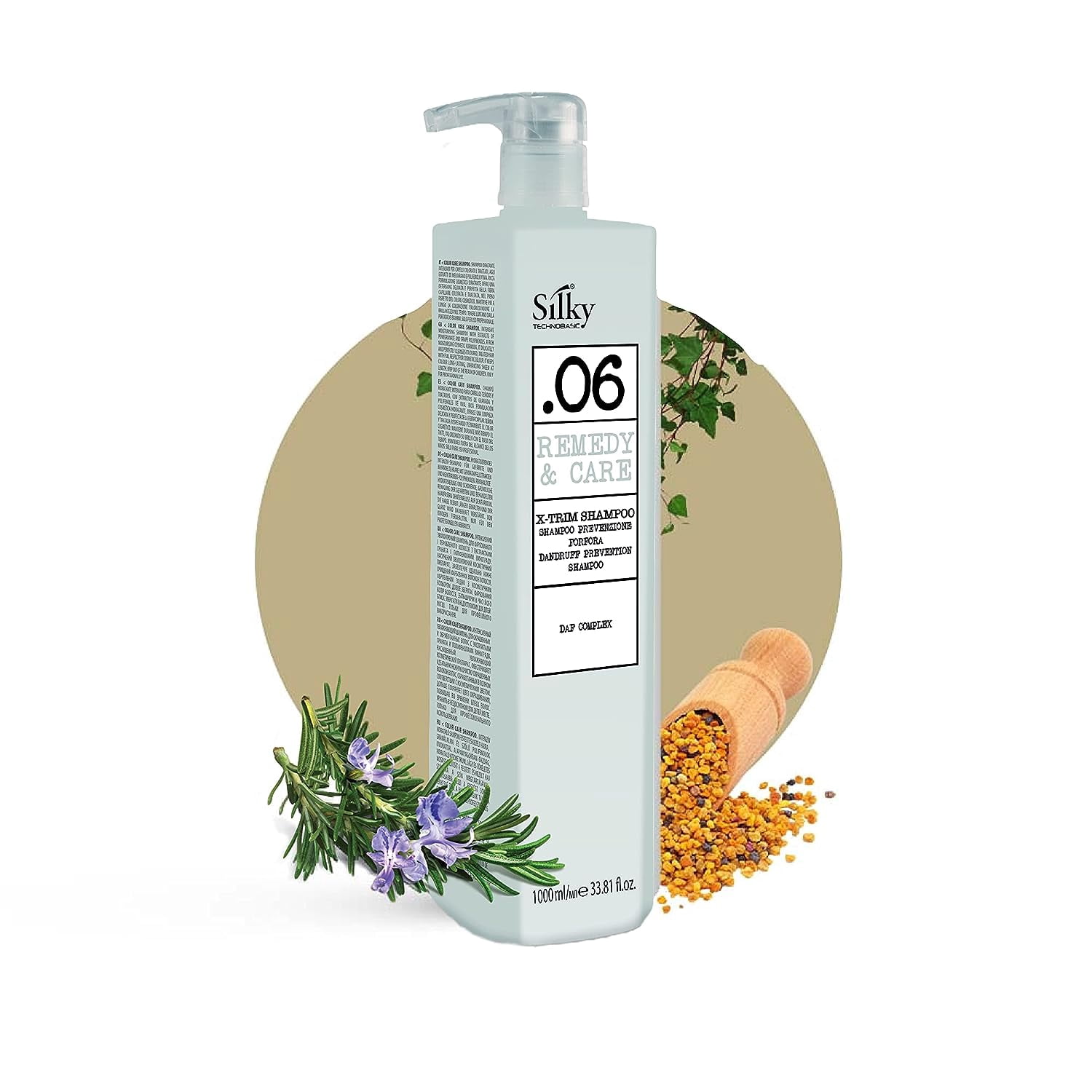SILKY .06 X-TRIM SHAMPOO ANTI- DANDRUFF with Micro-Granules and Rosemary Extracts for Deep Cleansing and Scalp Balance (1000 ML)/33.8oz