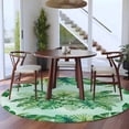 thumbnail image 3 of Tropical Leaves Round Area Rug 7Ft Washable Circle Rugs for Dorm Laundry Room, Watercolor Monstera Palm Leaf Botanical Green Non-Slip Carpet Floor Mats Indoor Outdoor Carpet Runner Home Decor, 3 of 8