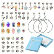 1set DIY European Style Bracelet Making Kit Including Alloy Enamel Resin Polymer Clay Rhinestone European Beads