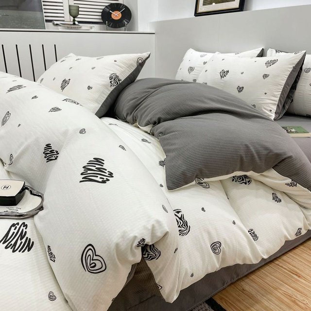 Korean Bed Sheet Set Foam Cotton Small Floral Four Piece Set Dormitory Bed Three Piece Set Quilt Set
