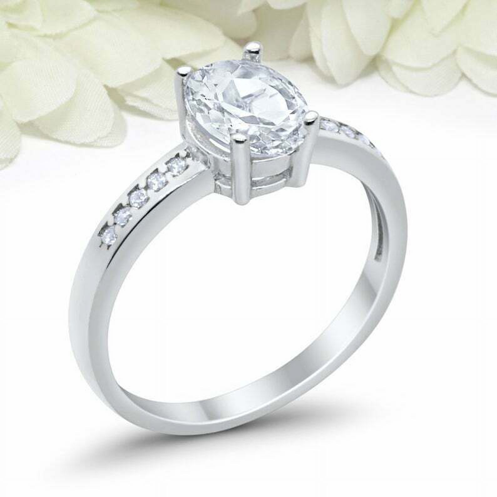 HeartsAndYou 1.7ct Oval Cut Moissanite Engagement Ring for Women Solitaire with Accent 18k White Gold over Silver