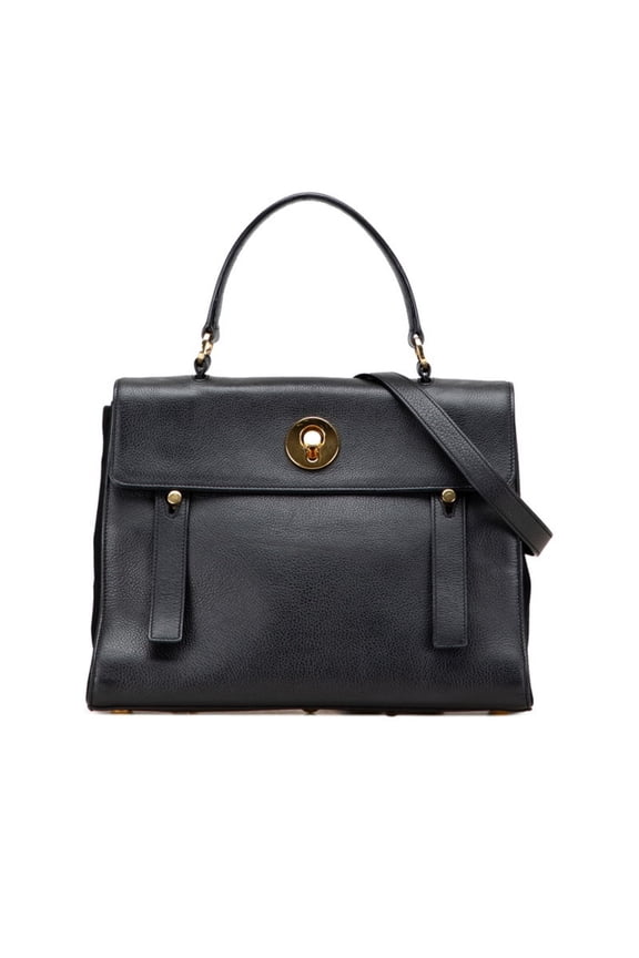 Pre-Owned Saint Laurent Muse Two Tote Bag/Shoulder Bag, 2-Way, 368228, Black Leather,... (Good)