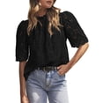 thumbnail image 1 of Blusa Prettygarden de verano bordada con ojales negros para mujer, 1 of 7