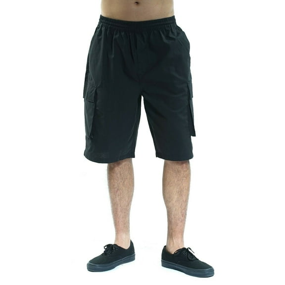 YAGO Men's Elastic Waist Drawstring Relaxed Fit Plaid Cargo Shorts S-5XL I1 (S(30"))