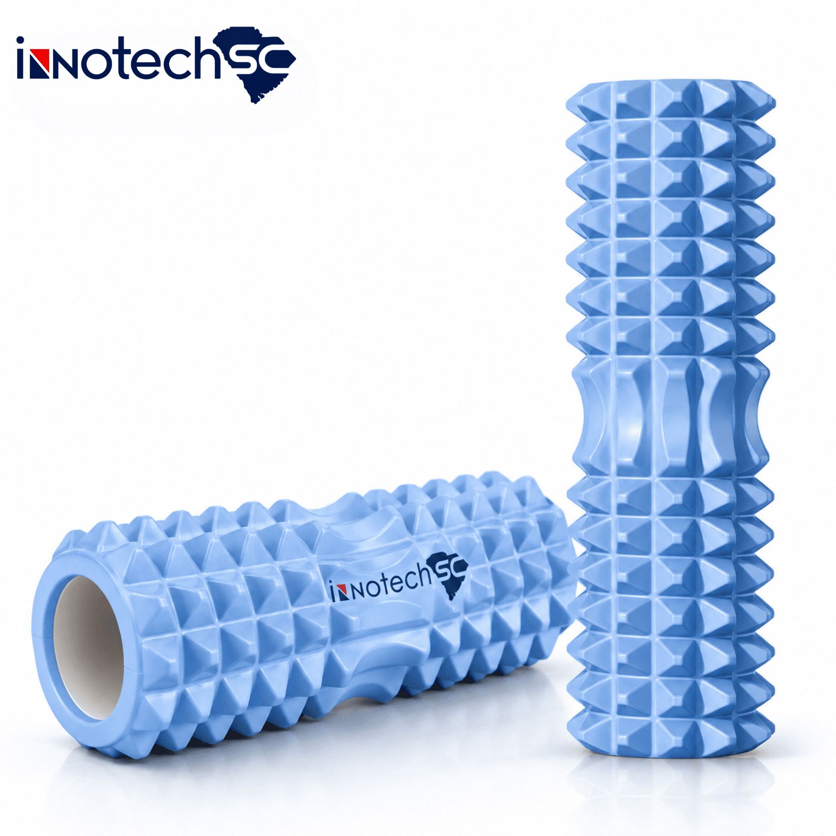 INNOTECH SC 12.9 x 5.5 Inch Foam Roller - EVA Foam Deep Tissue Massage Roller for Muscle Recovery, Yoga, Fitness, Stretching & Physical Therapy – Blue