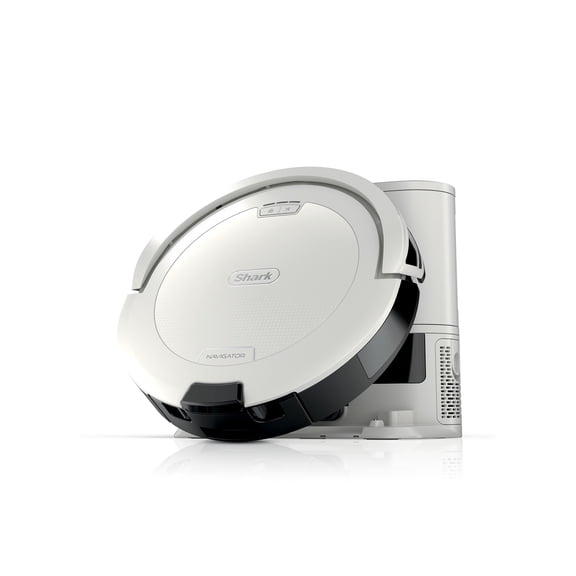 Shark Navigator Robot Vacuum and Self-Empty Base with Bagless, 30-Day Capacity Self-Empty Base and SmartPath Navigation, AV2110S White
