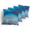 thumbnail image 5 of Ambesonne Ocean Throw Pillow Cover 4 Pack, Clear Water and Waves, 16", Navy Beige, 5 of 7